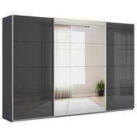 Tolóajtós Szekrény Feldkirch 315/210 Cm - ezüst/magasfényű antracit, Modern, faalapú anyag/Üveg (315/210/62cm)