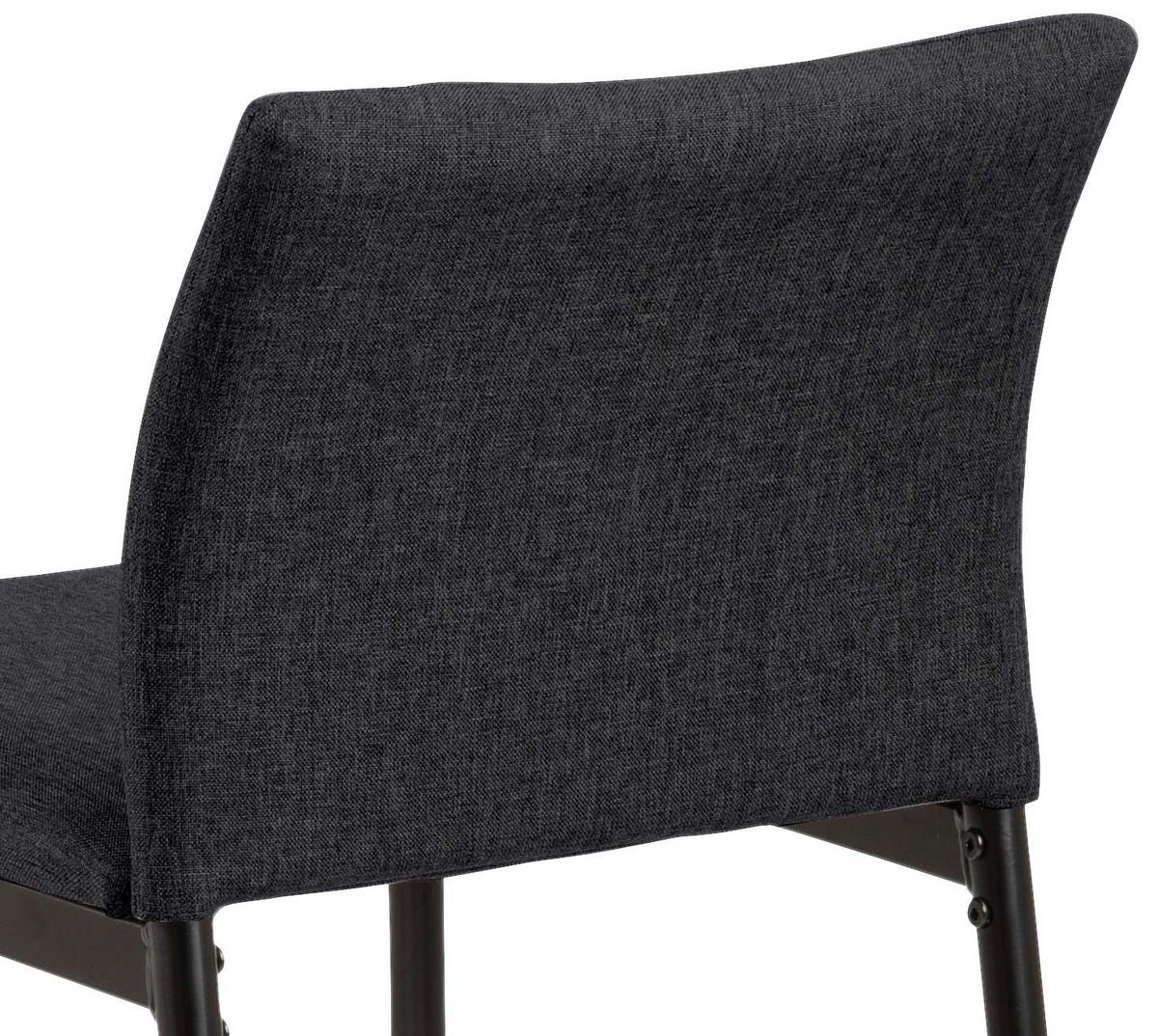 Barhocker mit Lehne Gepolstert Demina Schwarz - Schwarz/Grau, KONVENTIONELL, Textil/Metall (41/90,5/48,5cm) - MID.YOU