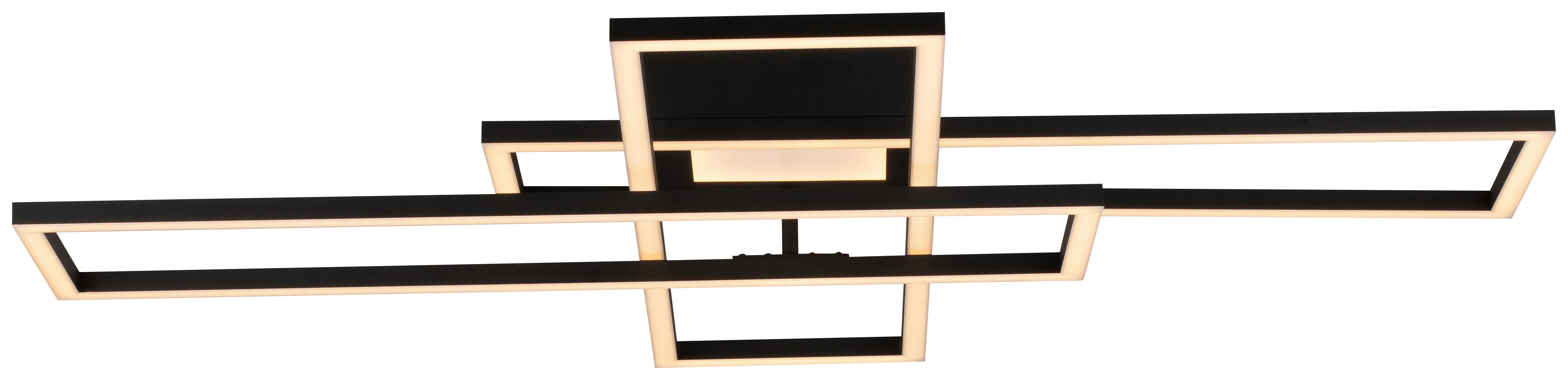 LED-Deckenleuchte Alpha - Schwarz, Design, Kunststoff/Metall (99,2/69,4/11,5cm) - Luca Bessoni