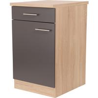 Küchenunterschrank Merle Grau, Eiche Dekor B:50cm - Eichefarben/Grau, Basics, Holzwerkstoff (50/84,8/60cm) - Respekta