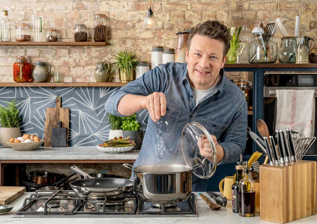 PFANNENSET JO PFANNEN-SET 24/28 - Edelstahlfarben/Schwarz, Basics, Metall - Jamie Oliver