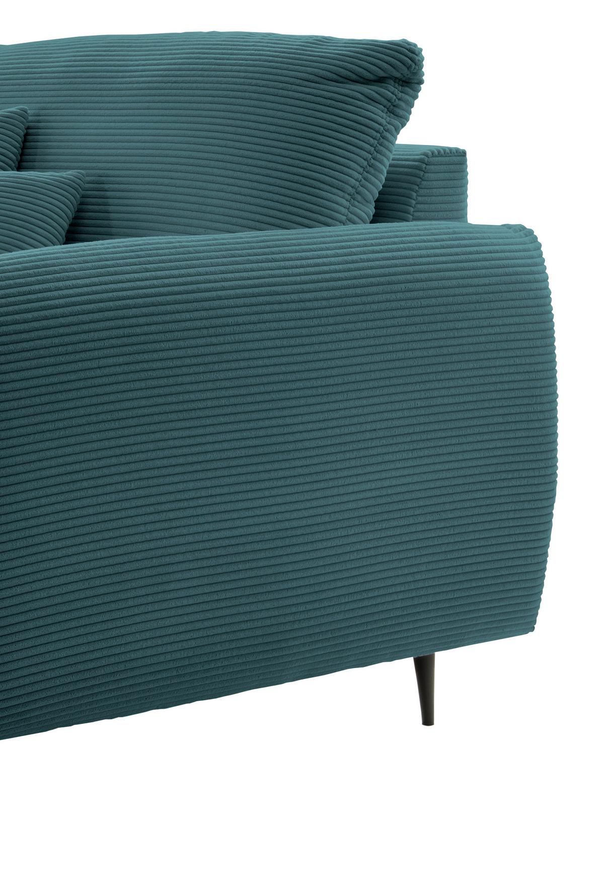 XXL-Sessel Vanilla, Petrol B: 112 cm - Petrol/Schwarz, Design, Textil (112/95/158cm) - Livetastic