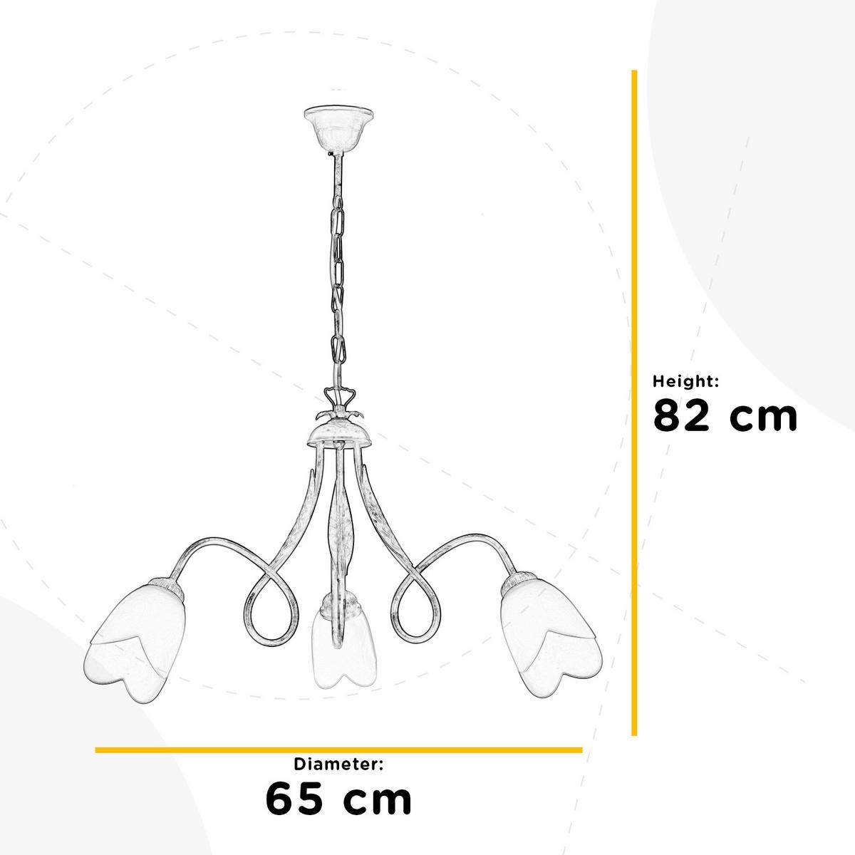 Kronleuchter 4250/3b - KONVENTIONELL, Glas/Metall (65/82cm)