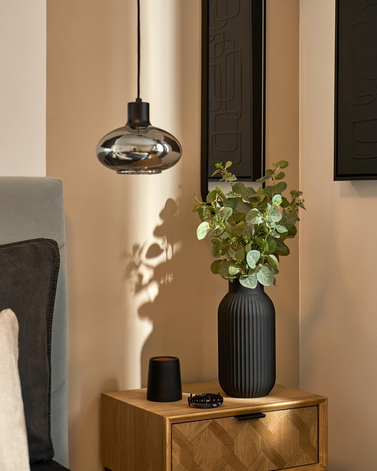 ZÁVĚSNÉ SVÍTIDLO TIPO - černá, Moderní, kov/sklo (18/120cm) - Mömax