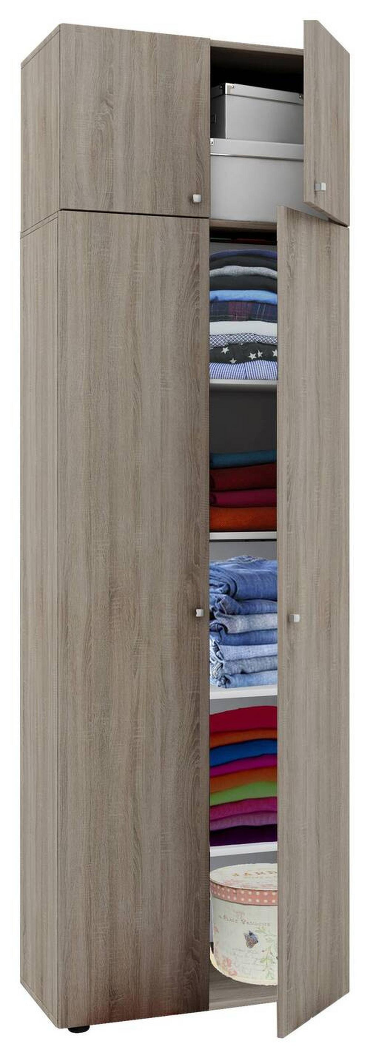 Mehrzweckschrank Vandol I Sonoma Eiche B: 70 cm - Schwarz/Sonoma Eiche, MODERN, Holzwerkstoff (70/218/39cm) - MID.YOU