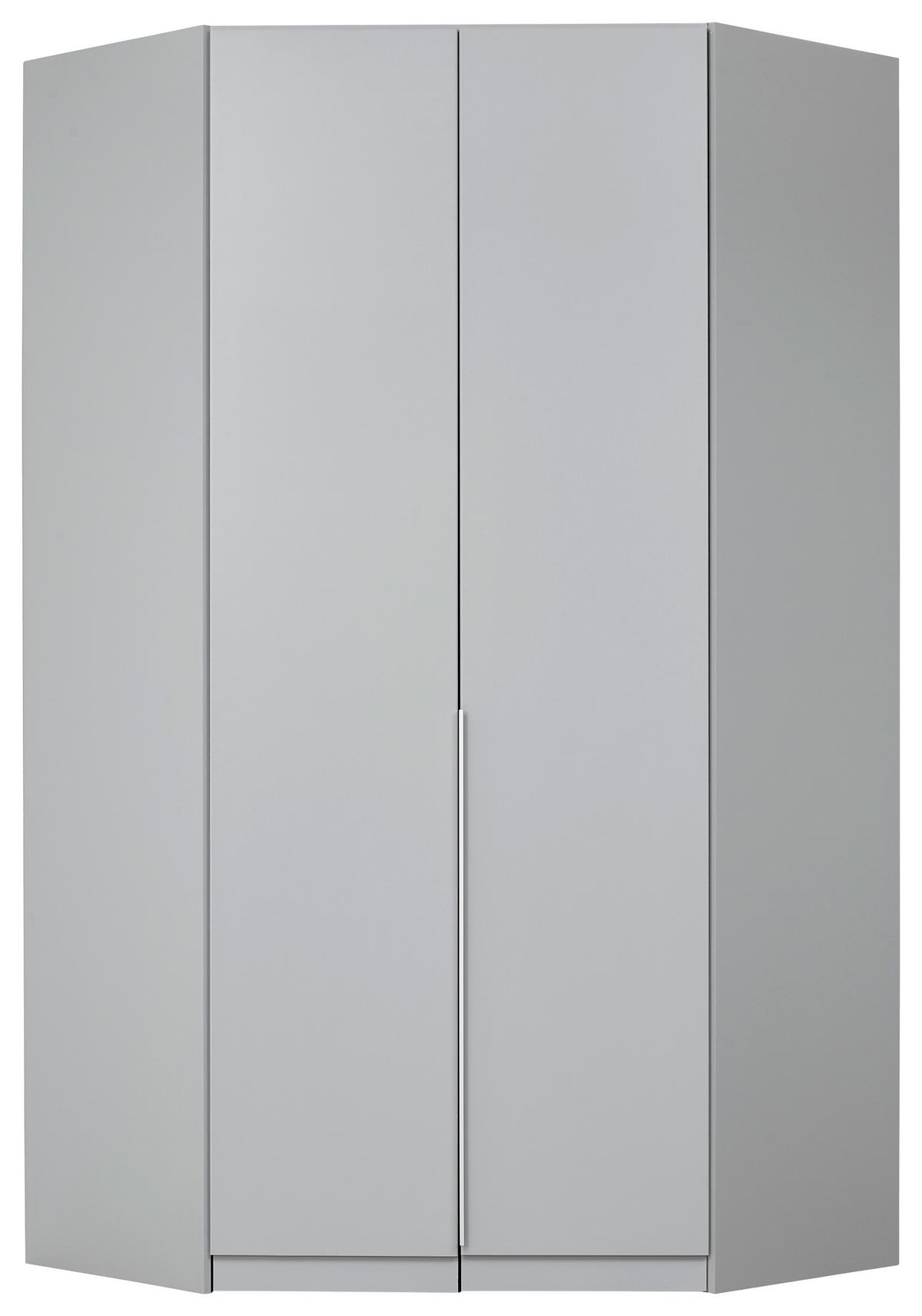 ROHOVÁ ŠATNÍKOVÁ SKRIŇA ALABAMA - svetlosivá/hliníková, Modern, kompozitné drevo (117/229/117cm)
