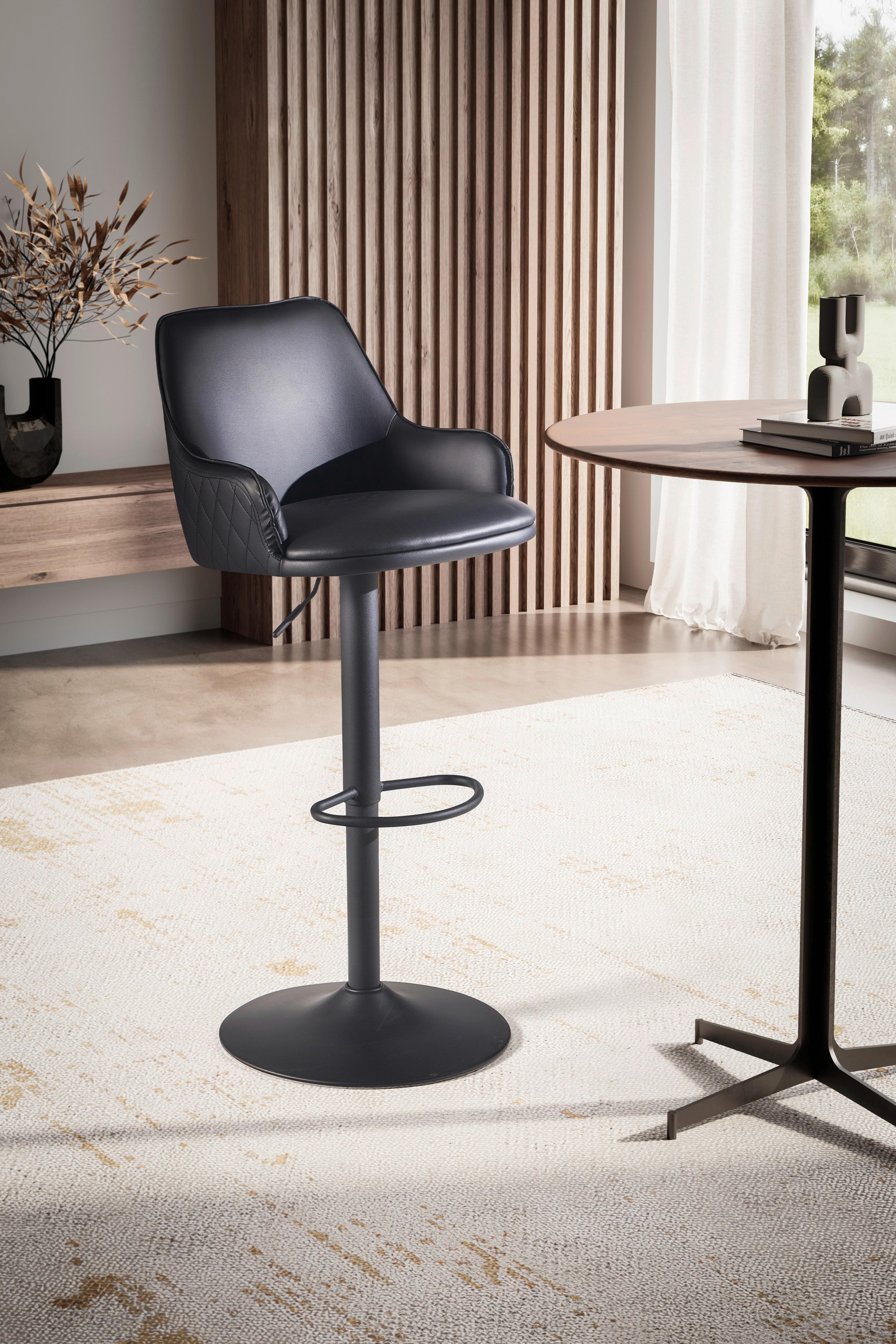 Barhocker Schwarz, B: 45 Cm - Schwarz, Design, Textil/Metall (45/106/45cm) - MID.YOU