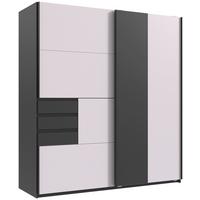 Schwebetürenschrank 180cm Coburg Graphitfarben/Weiß - Graphitfarben/Weiß, MODERN, Holzwerkstoff (180/198/65cm) - MID.YOU
