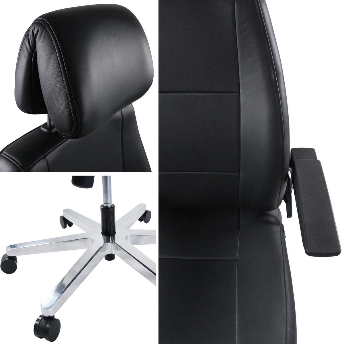 Chefsessel Hours Wippfunktion Schwarz Bis 150 Kg - Silberfarben/Schwarz, Basics, Leder/Kunststoff (70/152/70cm) - MID.YOU