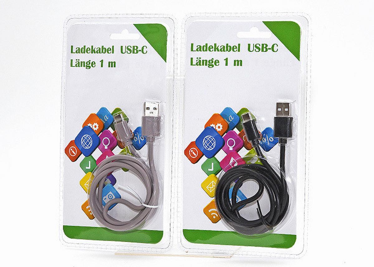 USB-Ladekabel USB - Schwarz/Grau, Kunststoff (21/12/2,5cm)