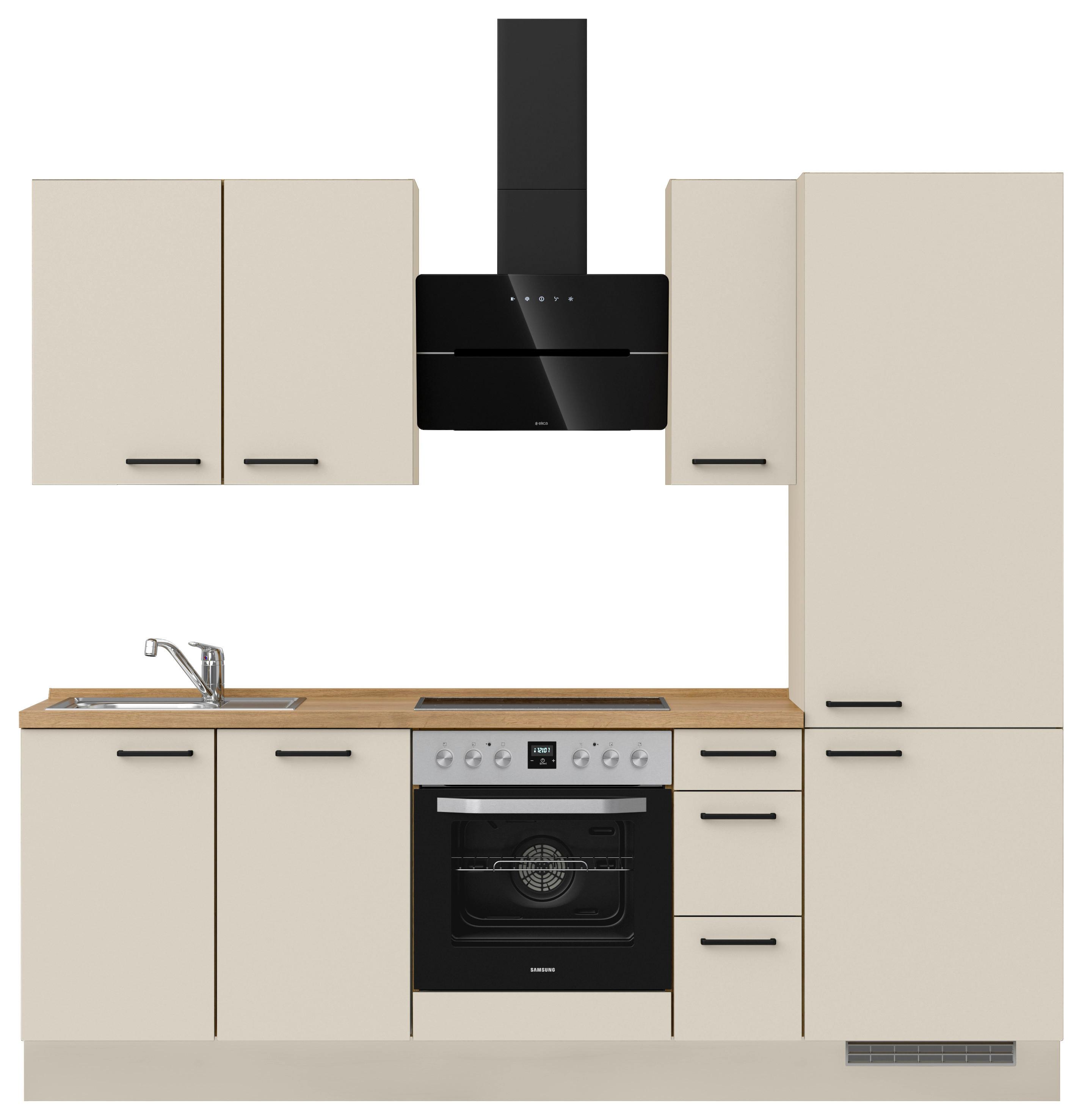 Küchenleerblock Easytouch High-Line, H2 Rechts - Sandfarben/Eichefarben, MODERN, Holzwerkstoff (240cm) - Nobilia