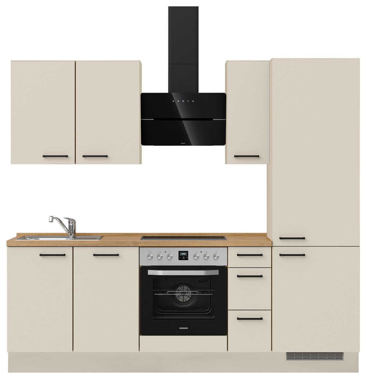 Küchenleerblock Easytouch High-Line, H2 Rechts - Sandfarben/Eichefarben, MODERN, Holzwerkstoff (240cm) - Nobilia