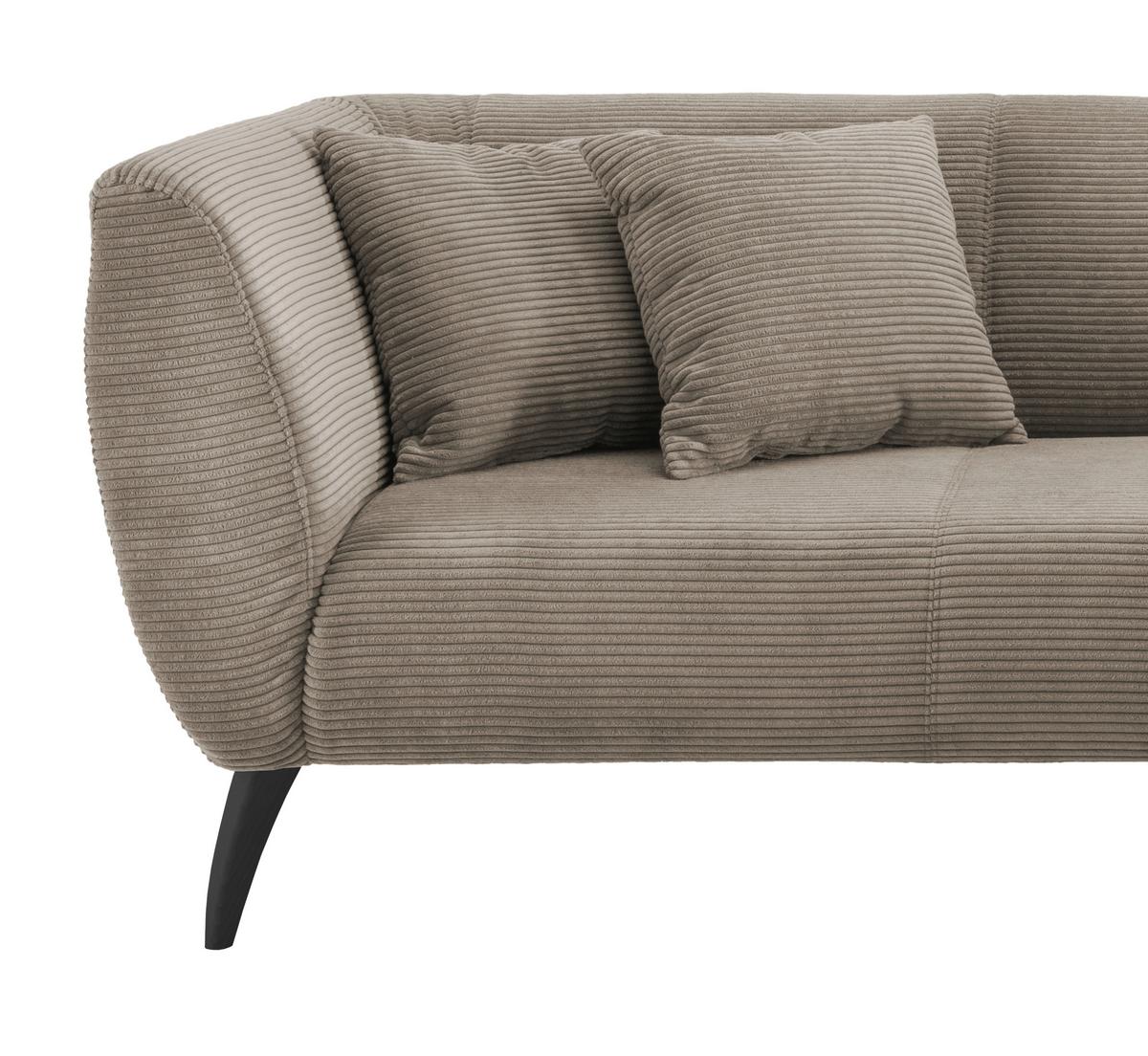 Ecksofa Colori Graubraun S: 264/160 cm - Graubraun/Schwarz, MODERN, Holz/Textil (264/160cm) - MID.YOU