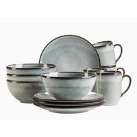 Frühstücksservice Smoky's Steinzeug, Grün, 12-teilig - Grün, Basics, Keramik - Mäser