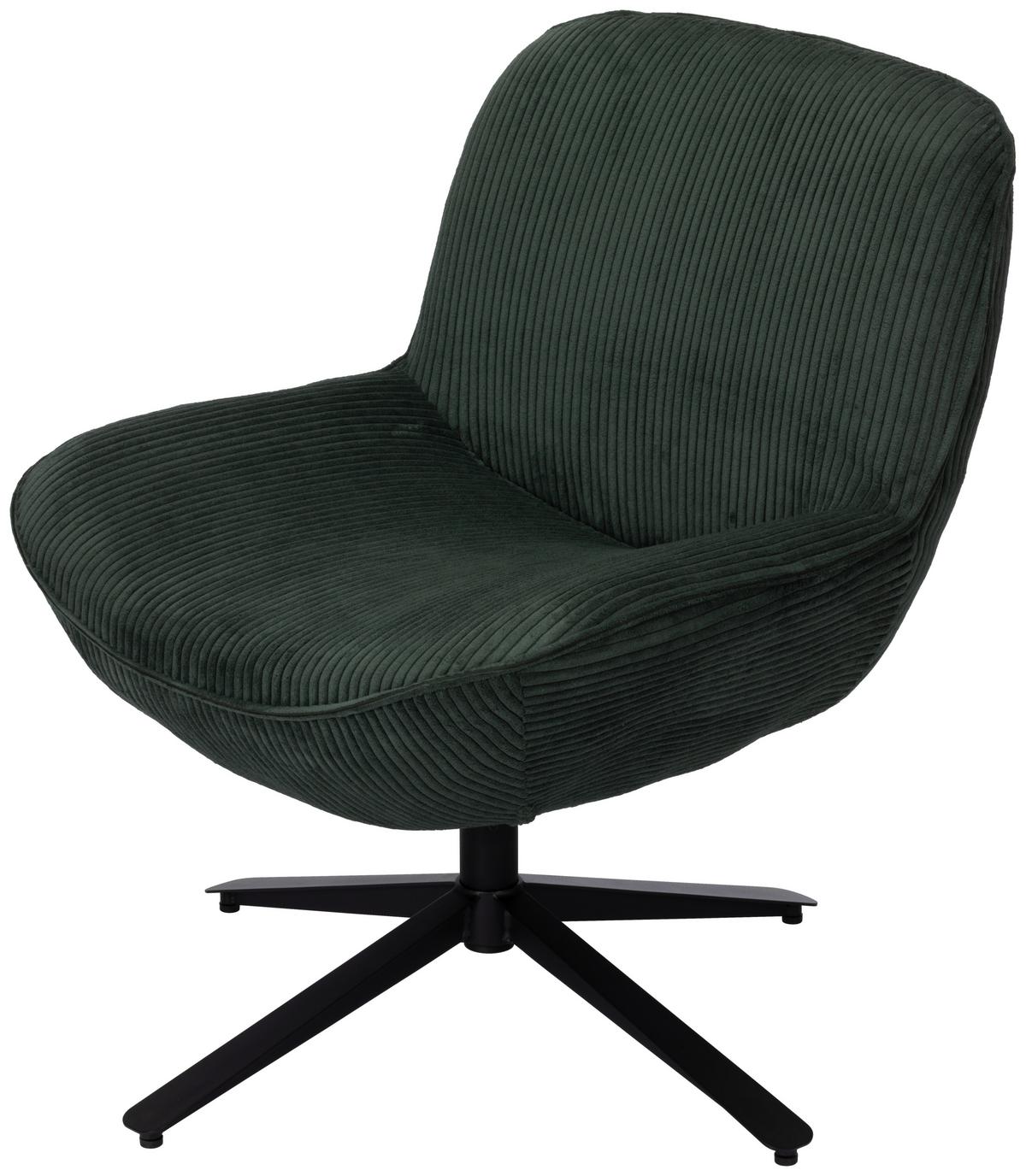 Relaxsessel Maro Grün B: 66 cm - Schwarz/Grün, Basics, Textil/Metall (66/76/75cm) - Livetastic
