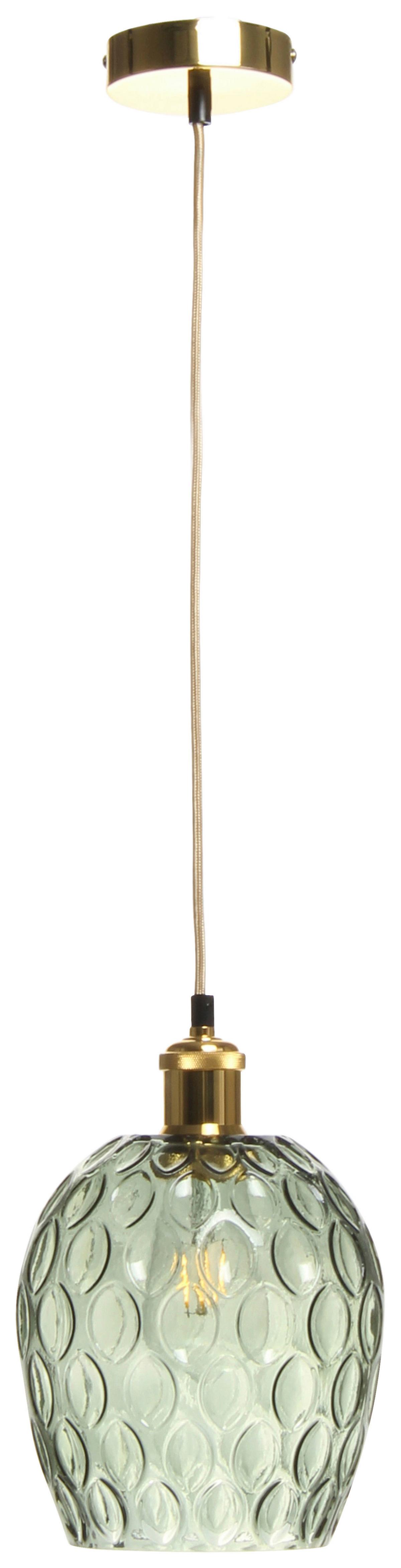 Hängeleuchte Corona Grün B: 18 cm - Grün, Basics, Glas (18/18/27cm) - Kayoom