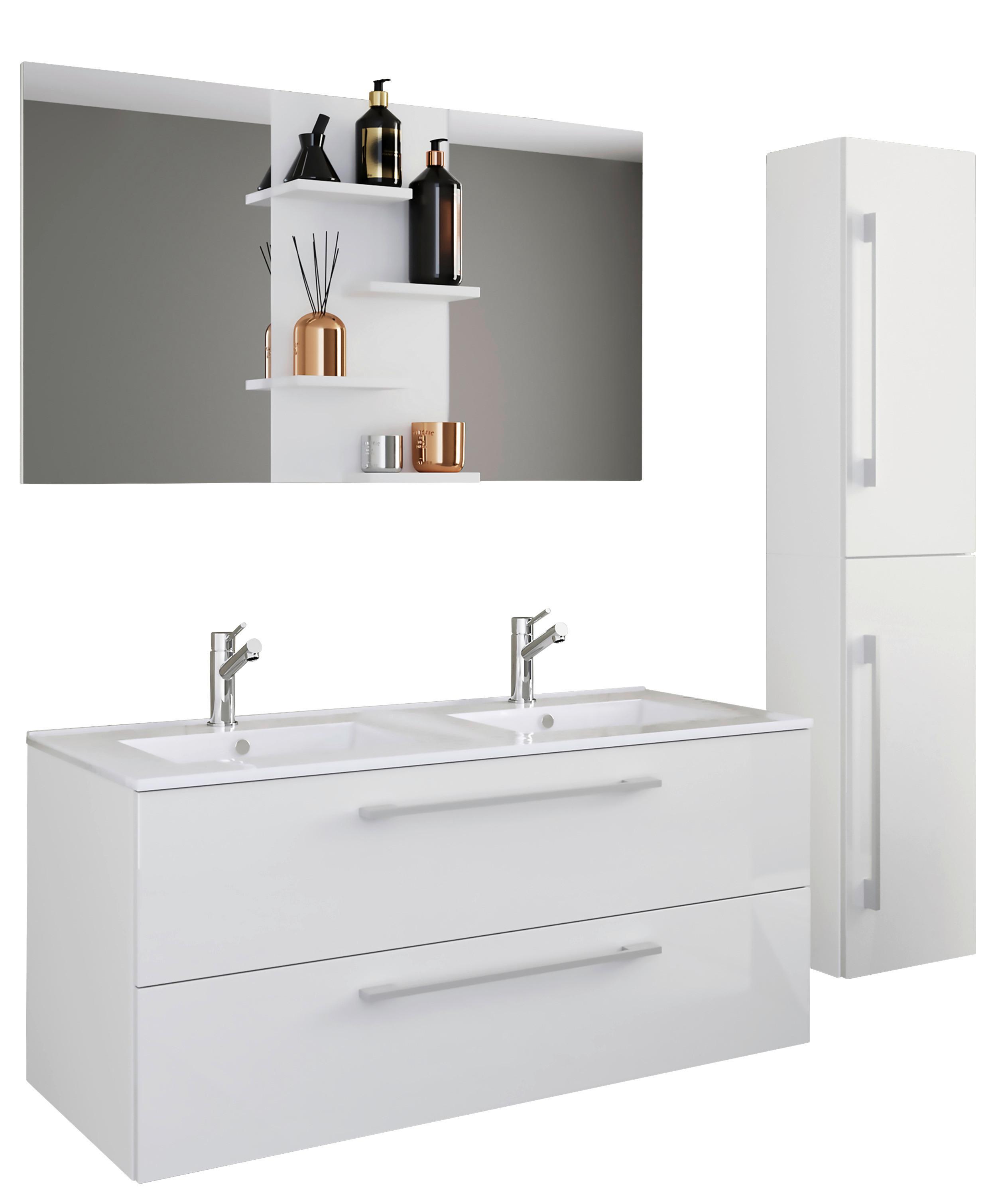 Badmöbel-Set 4-Tlg. Hängend Budasi 112 cm Weiß