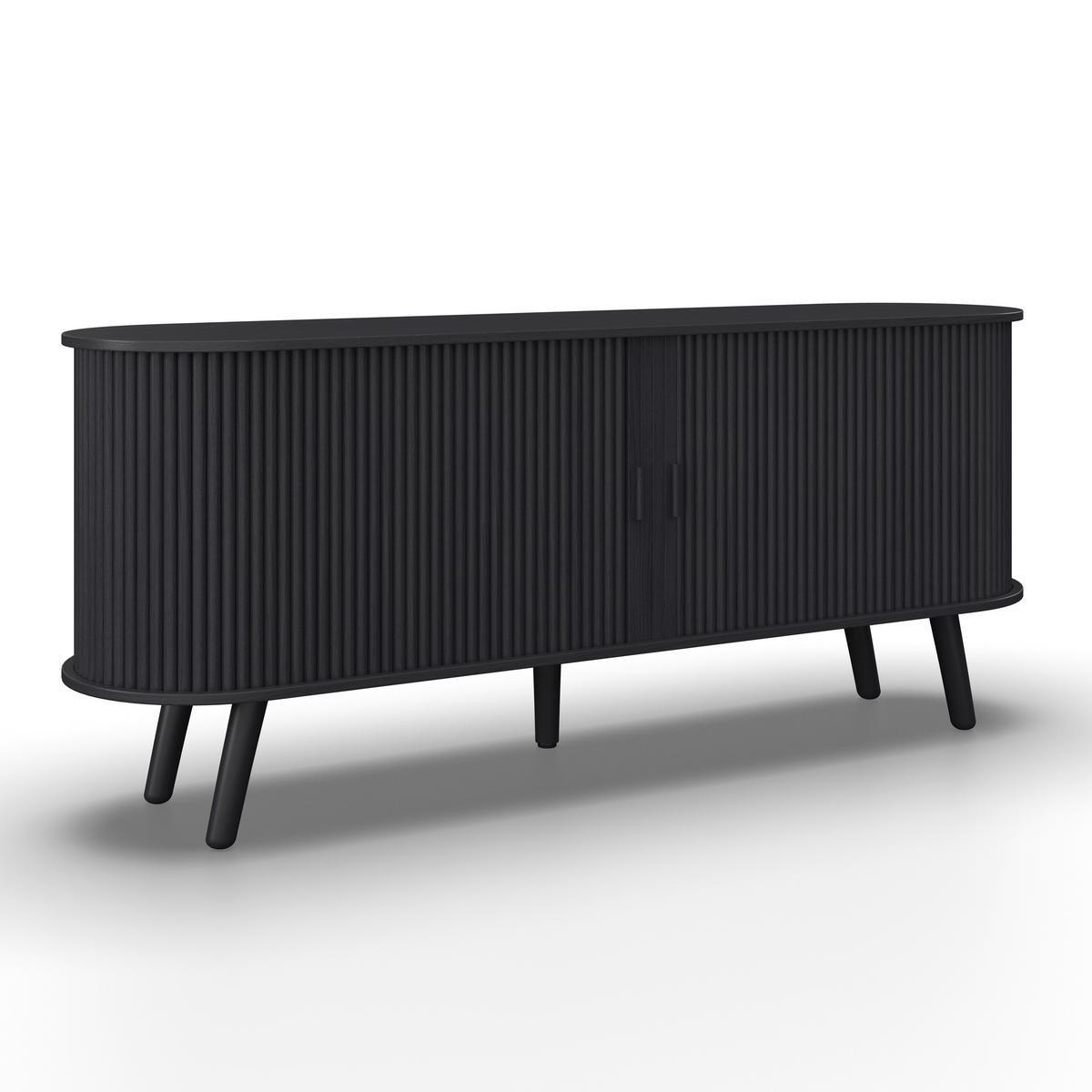 Komoda ENNIO čierna - čierna, Modern, drevo/kompozitné drevo (160/80/40cm) - Bessagi Home