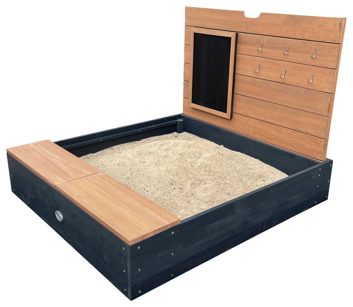 Sandkasten A031.018.05 - Anthrazit/Braun, KONVENTIONELL, Holz (90/74/100cm) - Ambia Garden