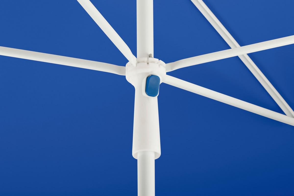 Sonnenschirm Ibiza BxHxT: 120x225x180 cm Blau - Blau/Weiß, Basics, Textil/Metall (120/225/180cm) - Schneider