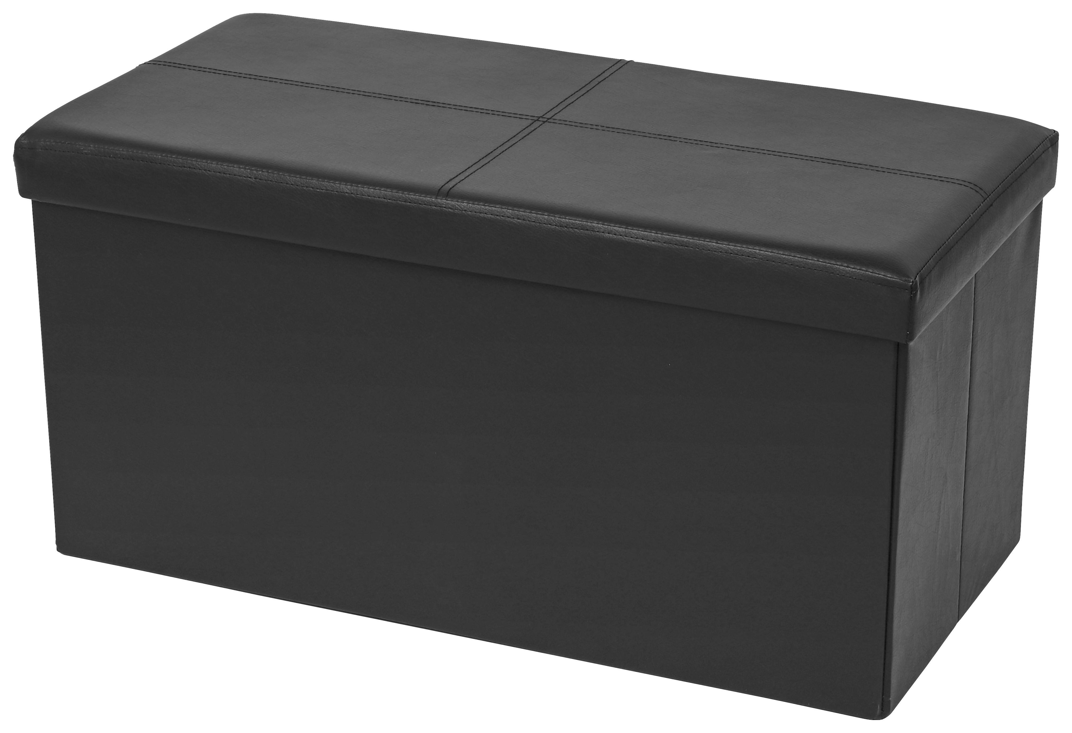 Sitzbank Oliver 2 - Schwarz, MODERN, Holzwerkstoff/Textil (76/38/38cm)