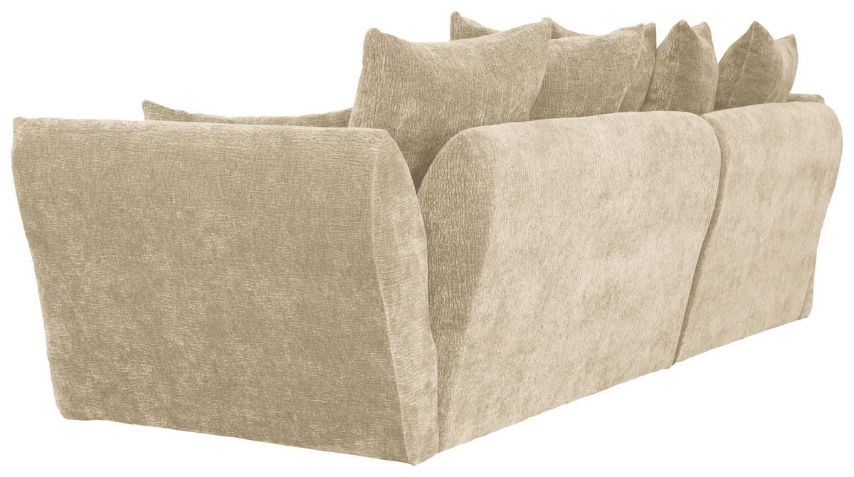 Univerzálna sedačka CAMMELLIO, béžová ženilka, 7 vankúšov - čierna/béžová, Modern, textil (296/75-95/189cm) - Mömax