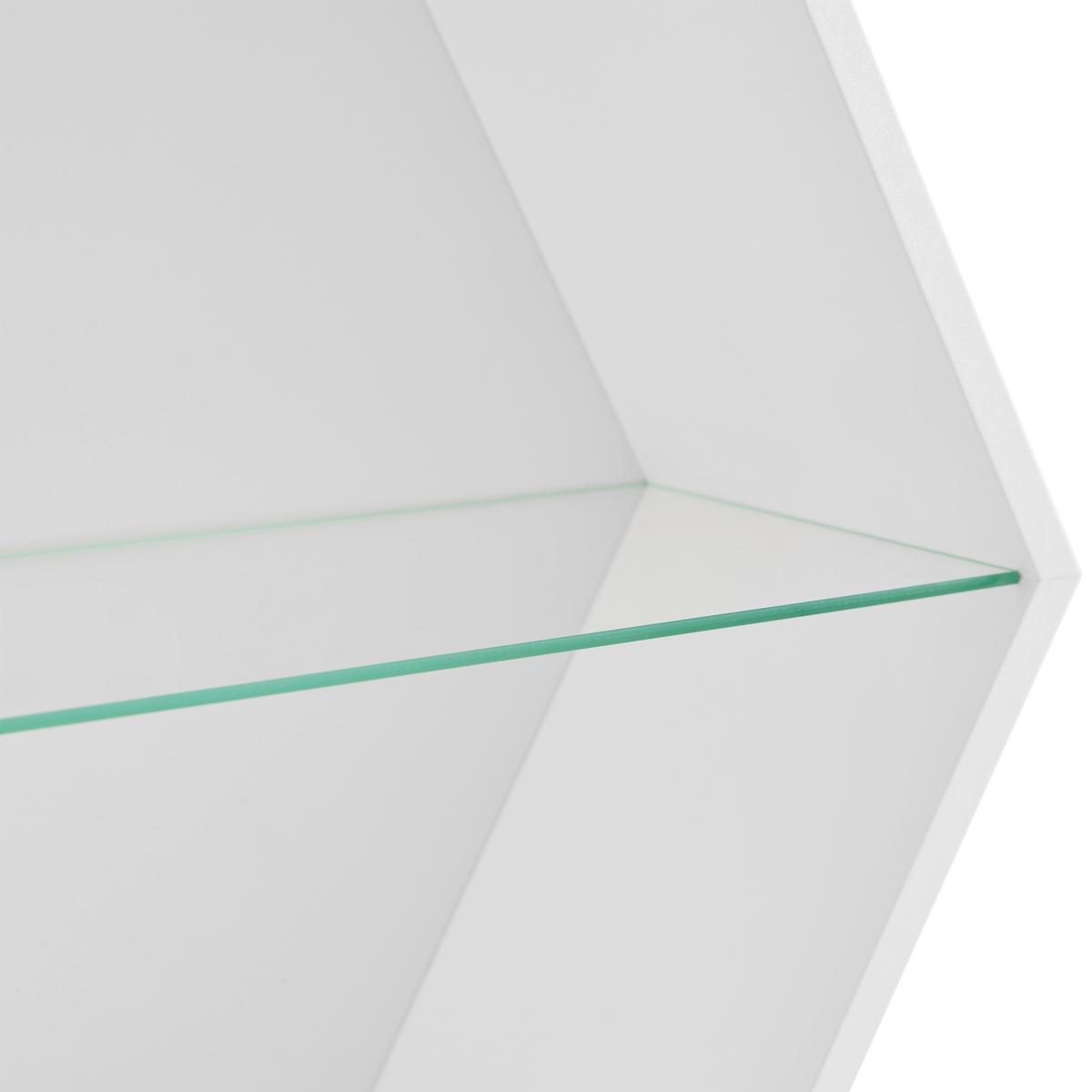 NÁSTENNÝ REGÁL EDGE -EXKLUSIV- - biela, Modern, kompozitné drevo (51/44/19cm) - Mömax