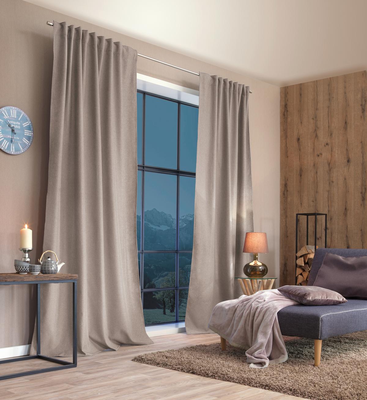 Wärmeschutzvorhang Naturfarben B: 135 Cm - Naturfarben, Basics, Textil (135/145cm) - Schmidt W. Gmbh