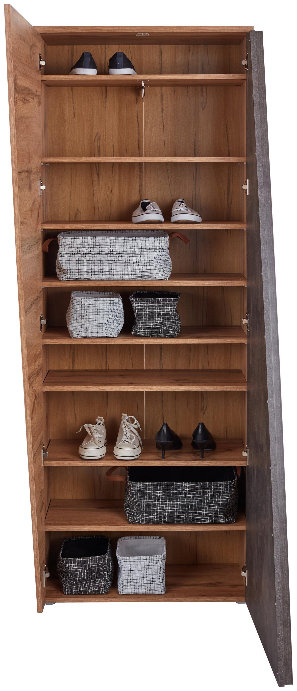 Garderoben-set Venedig Wotan Eiche Dekor/betonoptik 5 Tlg. - Eichefarben/Dunkelgrau, MODERN, Holzwerkstoff (240/196/38cm)