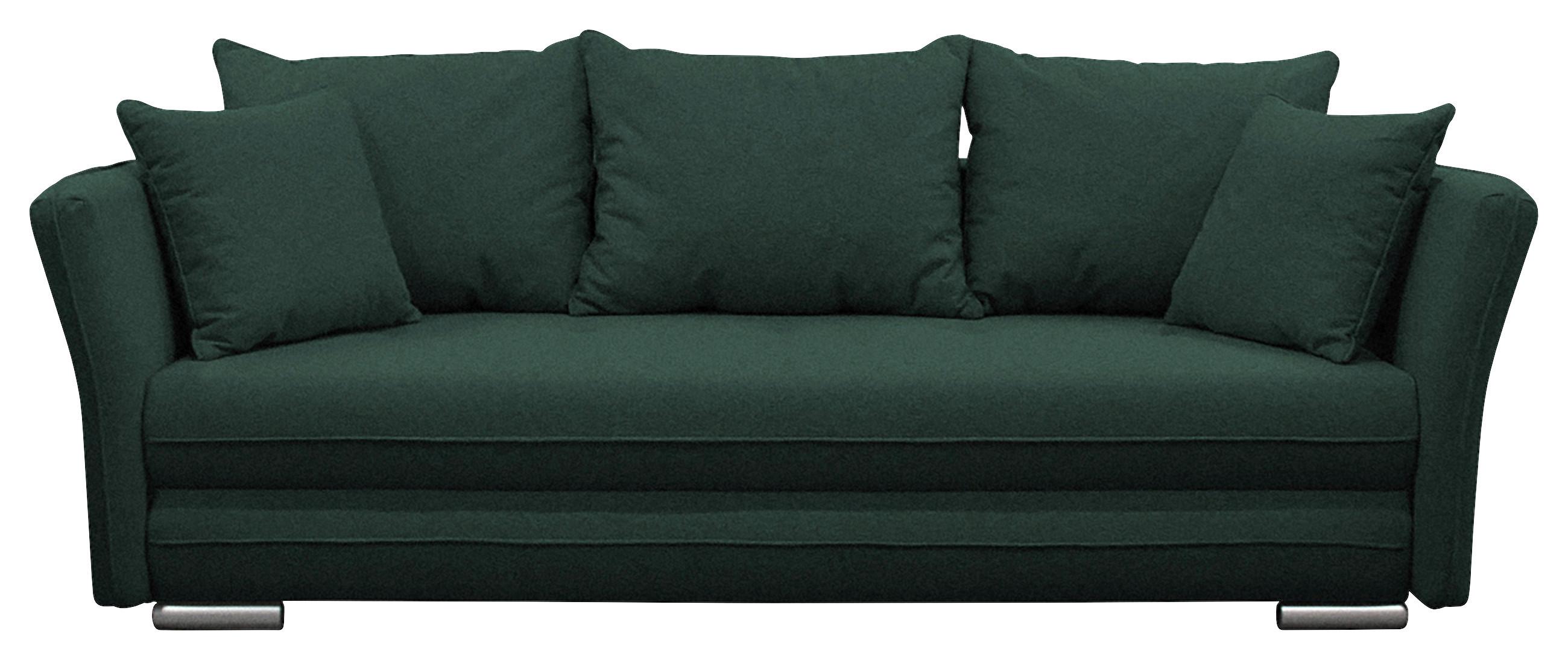 2-sitzer-sofa Mit Schlaffunkt. Modi Und Bettkasten Grün - Dunkelgrün/Silberfarben, Design, Textil (235/83/106cm) - MID.YOU
