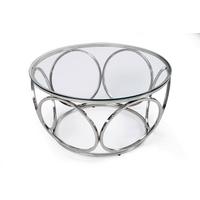 Couchtisch Silberfarben D: 80 Cm - Klar/Silberfarben, Design, Glas/Metall (80/80/40cm) - Livetastic