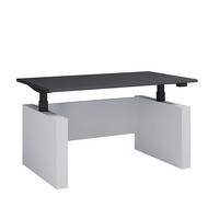 Schreibtisch E-Salia Weiß/ Schwarz/Anthrazit L: 138cm - Anthrazit/Schwarz, KONVENTIONELL, Holzwerkstoff/Metall (138/80/73-122cm) - MID.YOU