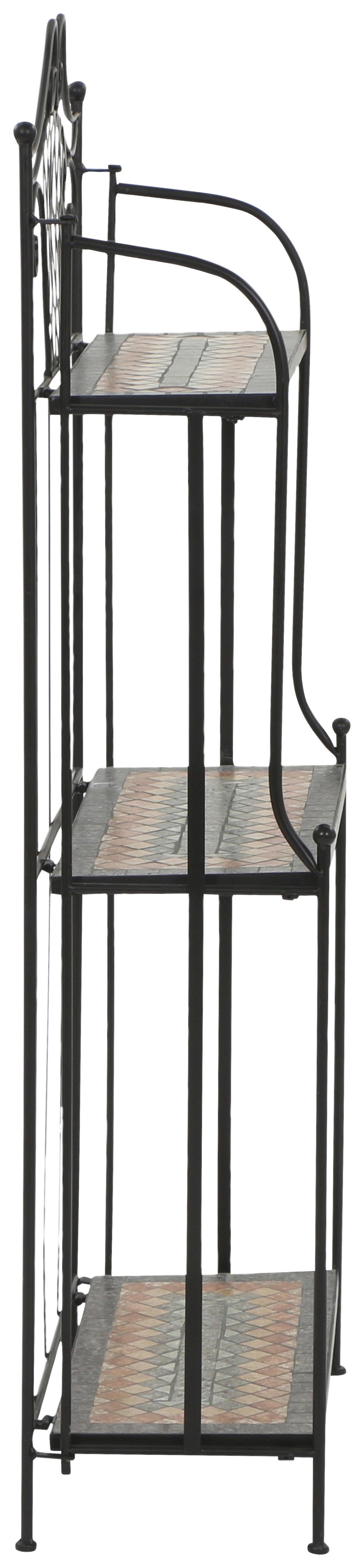 Gartenregal Metall/Keramik Bunt/Schwarz B/H: ca. 62/142cm - Multicolor/Schwarz, MODERN, Keramik/Metall (62/142/29cm) - Siena Garden