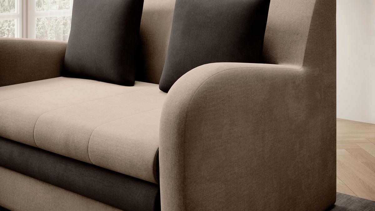 Schlafsofa Ario Braun, Beige, B: 244 Cm - Dunkelbraun/Beige, Design, Textil (244/97/97cm) - MID.YOU