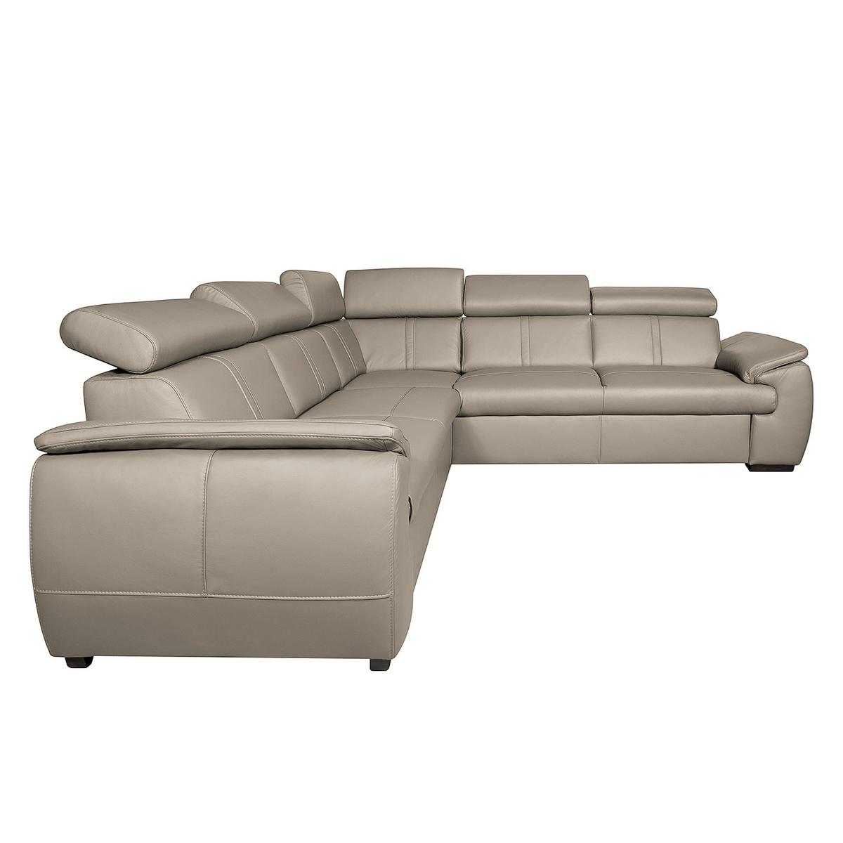 Ecksofa City Hellgrau S: 265x265 Cm - Wengefarben/Hellgrau, Design, Leder (265/265cm) - Livetastic