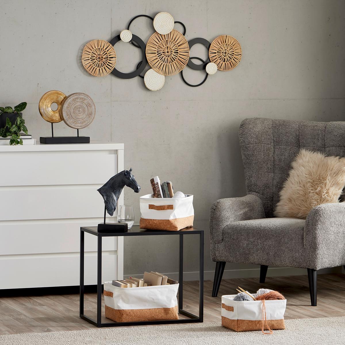 Regalkorb Rayn - Naturfarben/Weiß, Design, Holz/Textil (30/21/16cm) - James Wood