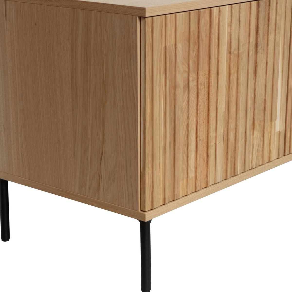 LOWBOARD Gravure Naturfarben B: 100cm - Schwarz/Naturfarben, Design, Holz (100/56/44cm) - Livetastic