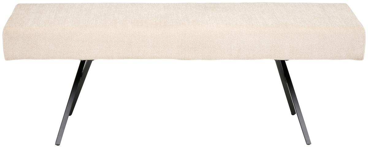 Sitzbank Chios Leinenopti beige, B: 140cm - Beige/Schwarz, KONVENTIONELL, Textil/Metall (140/49/47cm) - MID.YOU