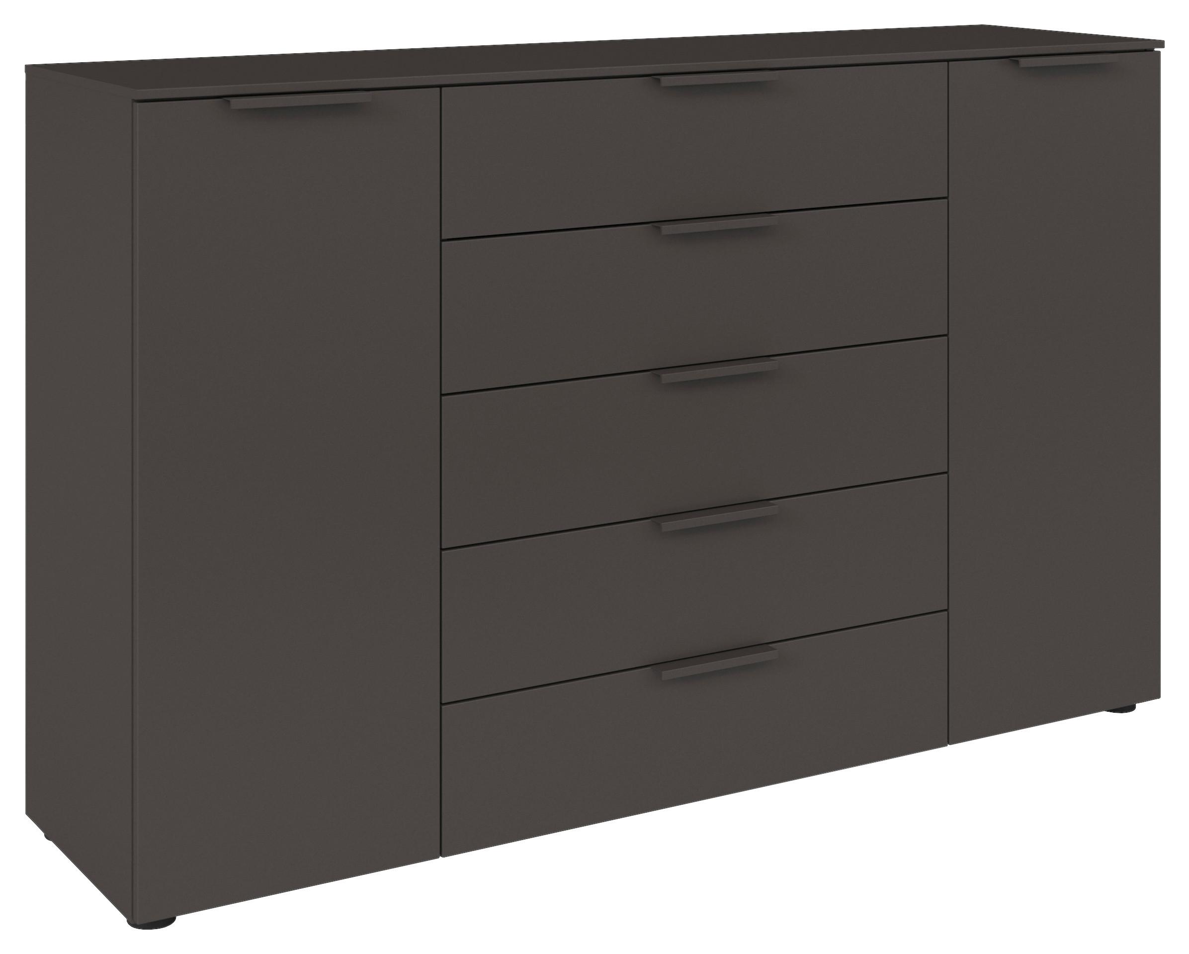 Kommode 160 cm Flipp Graphitfarben - Schwarz/Graphitfarben, MODERN, Holzwerkstoff (160/100/42cm) - Rauch Möbel