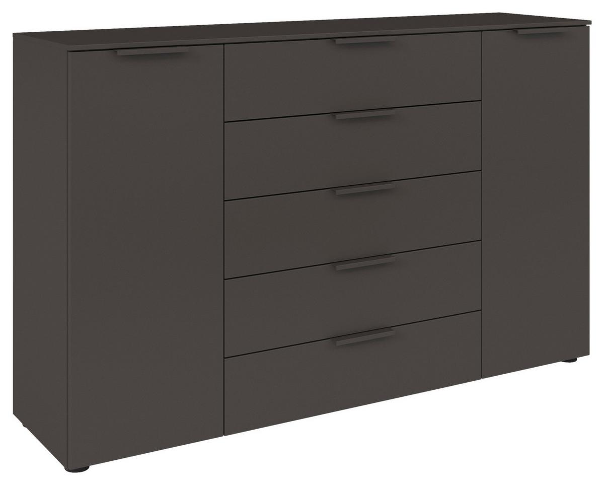 Kommode 160 Cm Flipp Graphitfarben - Schwarz/Graphitfarben, MODERN, Holzwerkstoff (160/100/42cm) - Rauch Möbel