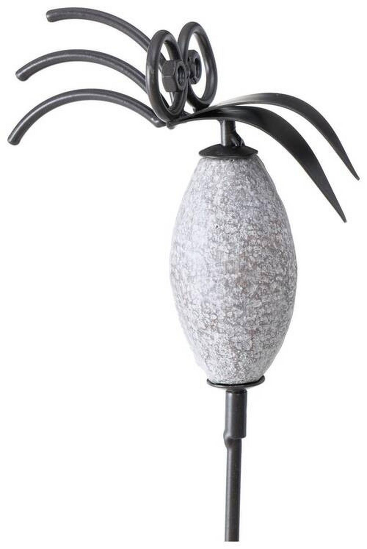 Gartenstecker Vogel L: 7,5 Cm Metall - Schwarz/Grau, Basics, Metall (7,5/4/100cm)