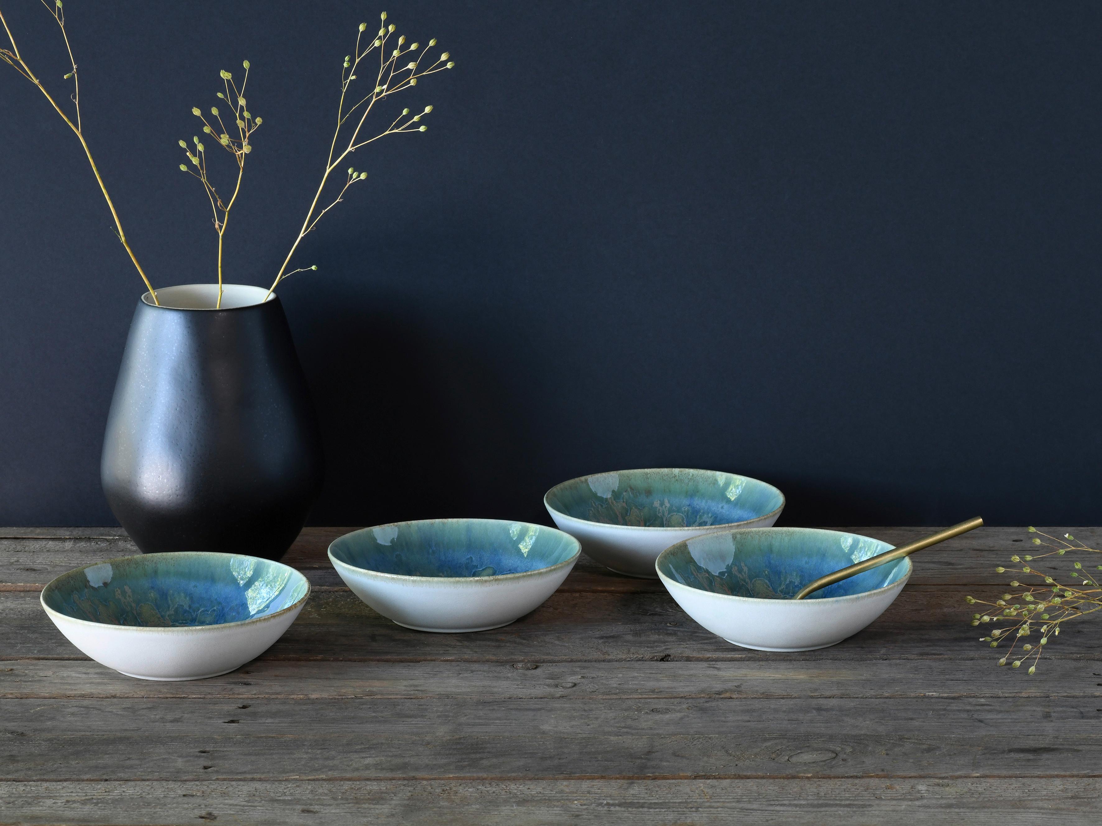 YUKi Servierschalenst Blau/Grün 4-teilig - Blau/Grün, Basics, Keramik (17cm) - Creatable