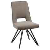Stuhl Amira Stoffbezug Taupe Gepolstert - Taupe/Schwarz, KONVENTIONELL, Textil/Metall (48/93/60cm) - Novel