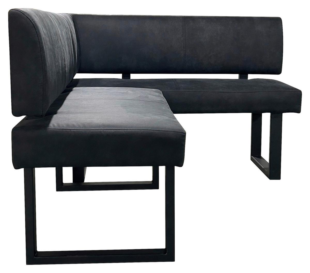 Eckbank Vancouver Anthrazit, Schwarz 181x125 Cm - Anthrazit/Schwarz, Design, Textil/Metall (181,5/125cm) - MID.YOU