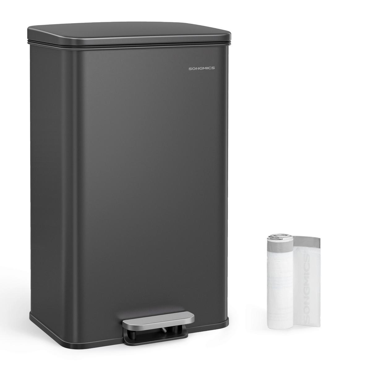 Abfallsammler Schwarz B: 34,5 cm - Schwarz, Basics, Kunststoff/Metall (34,5/59,5/32cm)