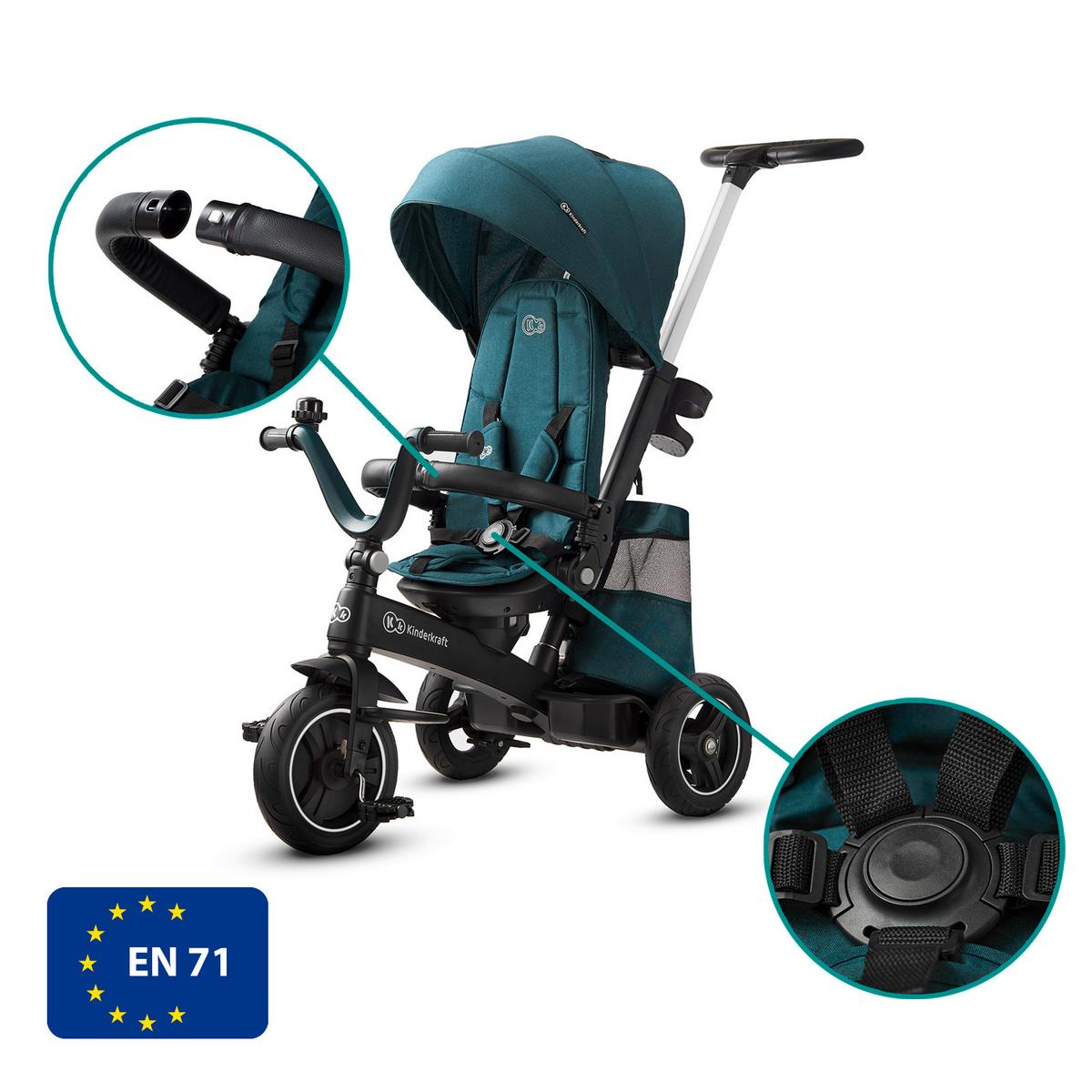 Dreirad Easytwist 5-in-1 Grün, B/h/t: 34x107x122cm - Grün, Basics, Kunststoff/Textil (34/107/122cm) - Kinderkraft