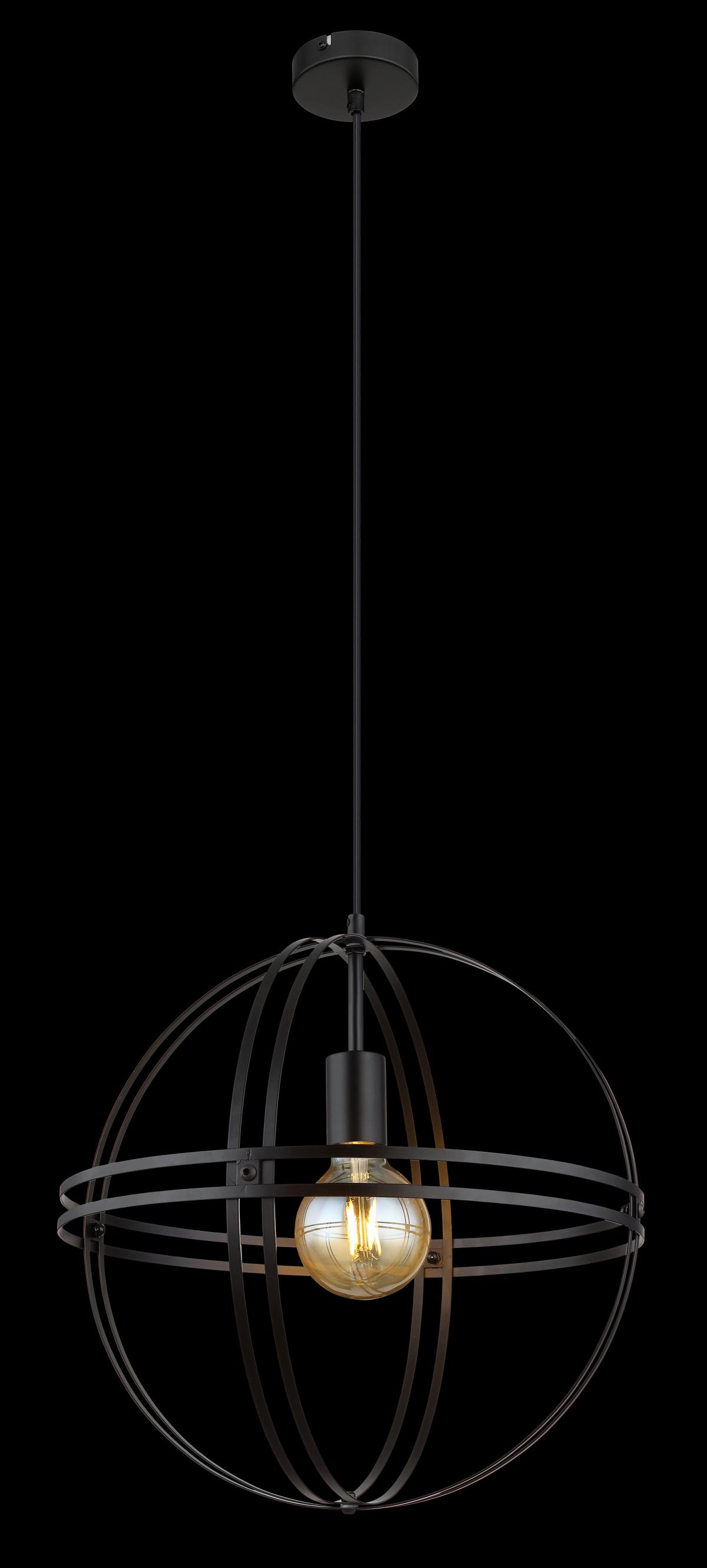 Hängeleuchte 15639h2 - Schwarz, Design, Metall (40/120cm) - Globo