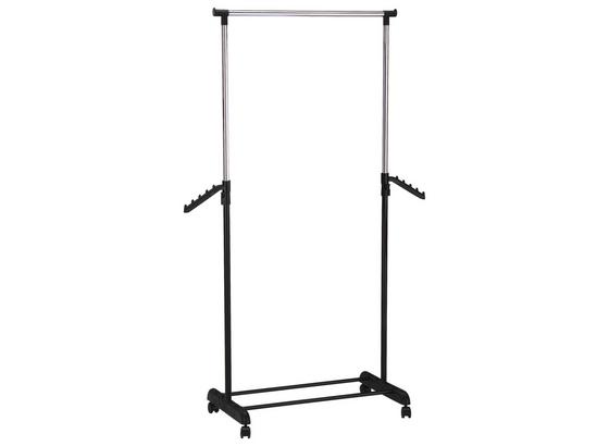 Posuvný Stojan Na Odev Frank 2 - čierna/chrómová, Moderný, kov/plast (80/99-179/40cm) Posuvný Stojan Na Odev Frank 2 - čierna/chrómová, Moderný, kov/plast (80/99-179/40cm)