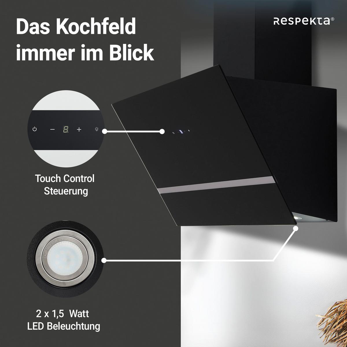 Kopffreihaube Respekta Hera Metall/glas Schwarz B: 79,5 Cm - Schwarz, Trend, Glas/Metall (79,5/74,2-109,2/38,5cm) - Respekta