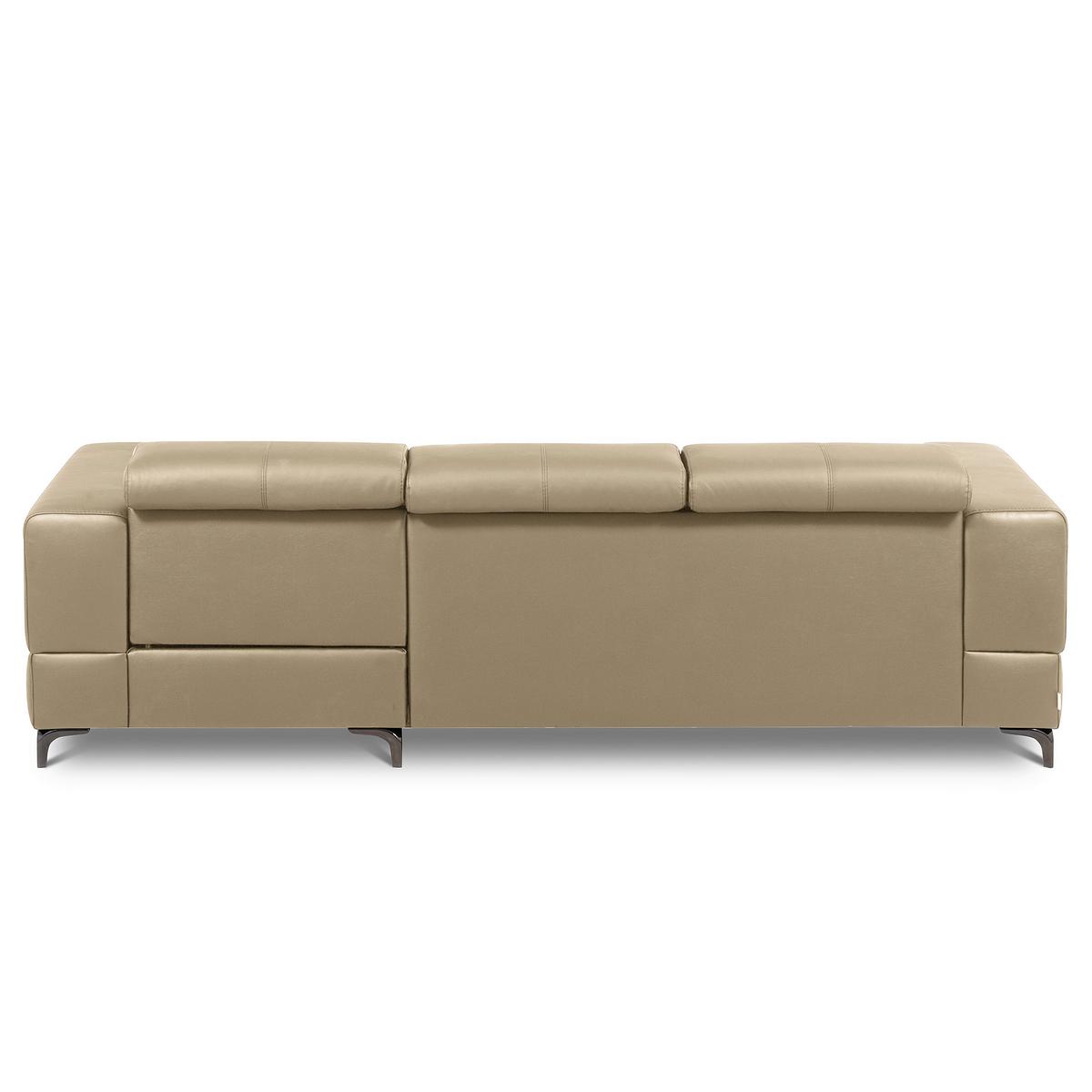 Ecksofa Torino Teilleder Hellgrau 247x173 - Hellgrau/Schwarz, Design, Leder/Textil (247/173cm) - Livetastic